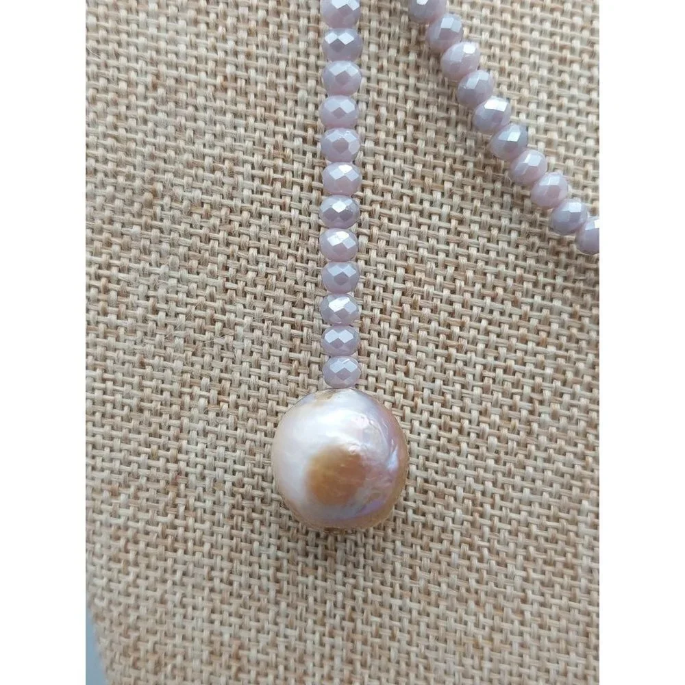 Jules NWT Purple Crystal Bead Wrap Look Necklace Long Layered Look